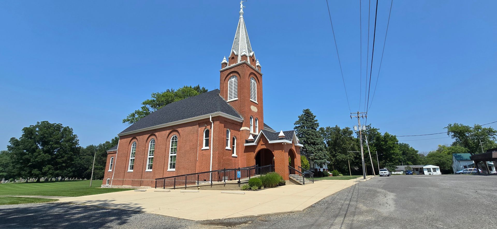 Commercial concrete cleaning in Okawville, IL. SprytNa Exterior Cleaning restores business sidewalks and entryways.