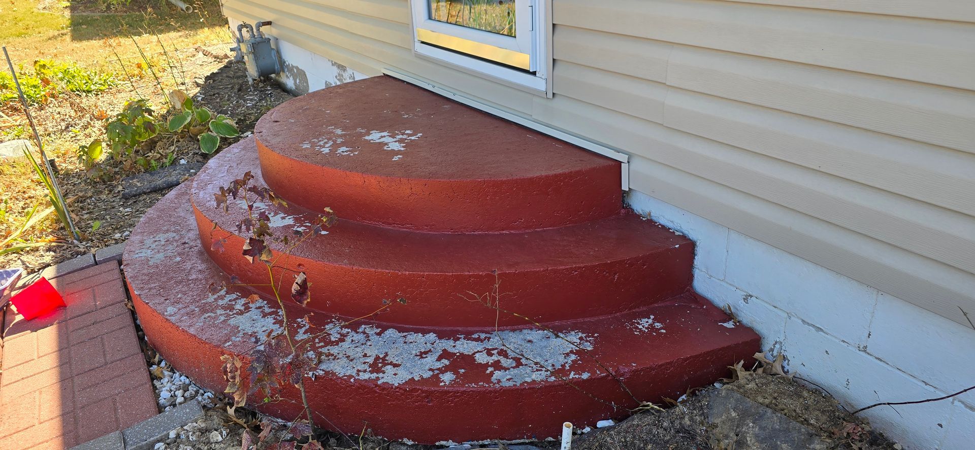 before: dirty concrete steps needing paint