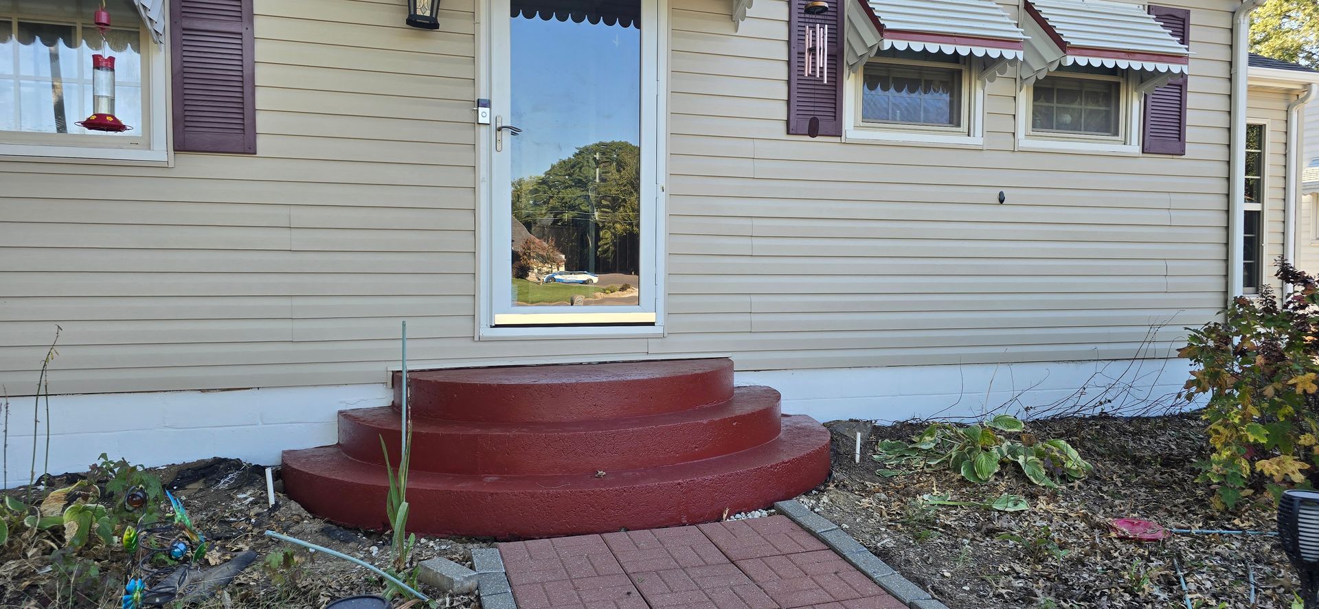 after: cleaned and painted concrete steps