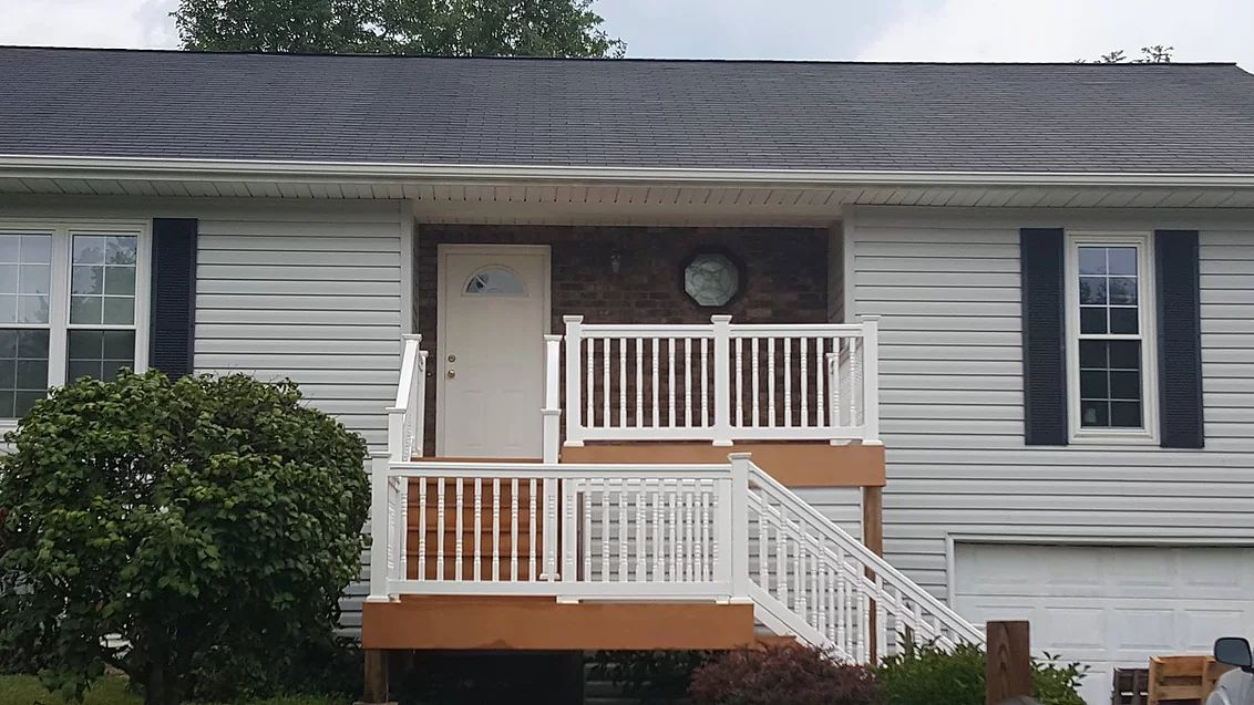 house with wood railings