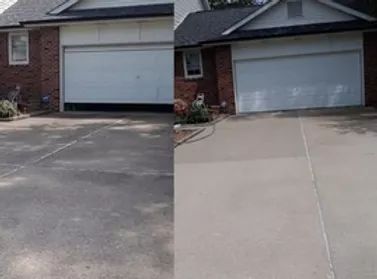 Dirty Driveway and Clean Driveway and a 2 car garage