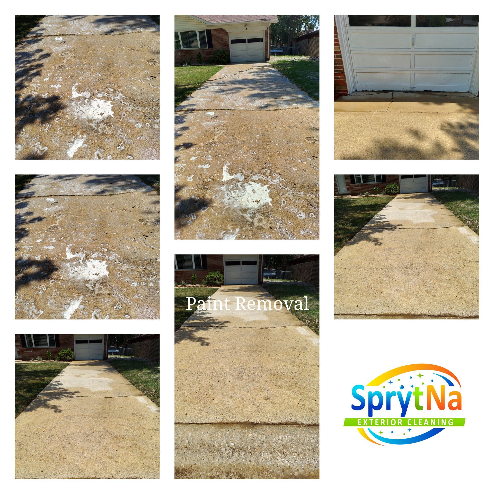Latex Paint Spill and paint removal by SprytNa Exterior Cleaning