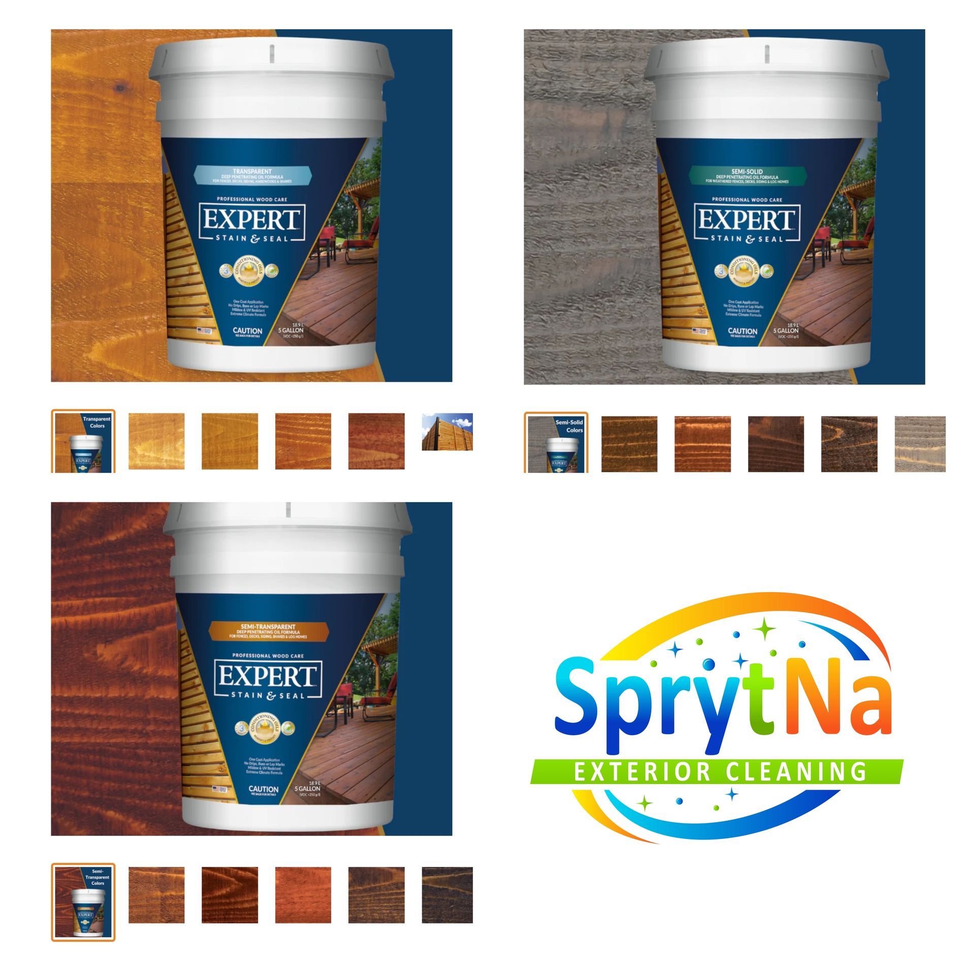 SprytNa Exterior Cleaning uses Expert Stain and Seal products