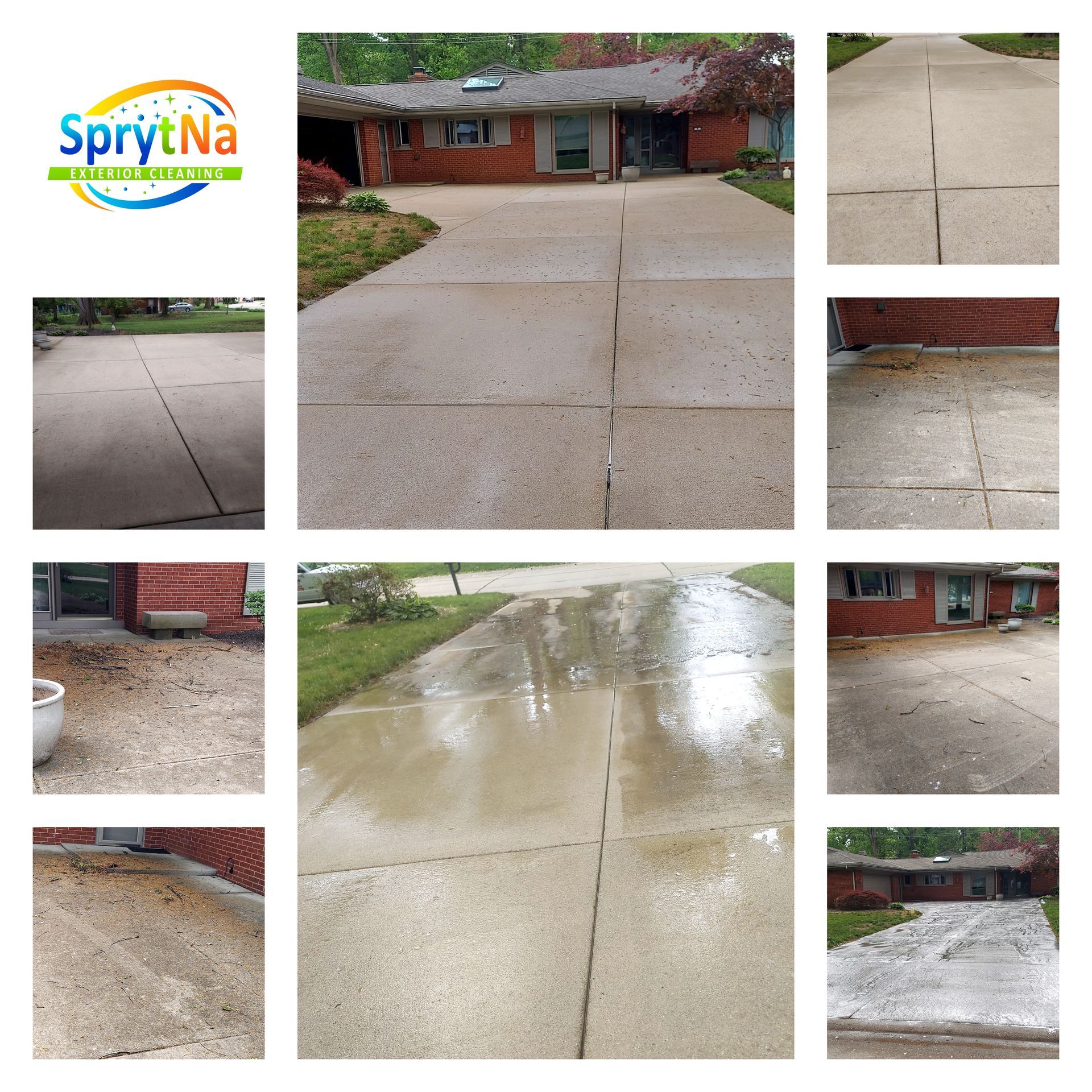 Dirty Driveway and Clean Driveway