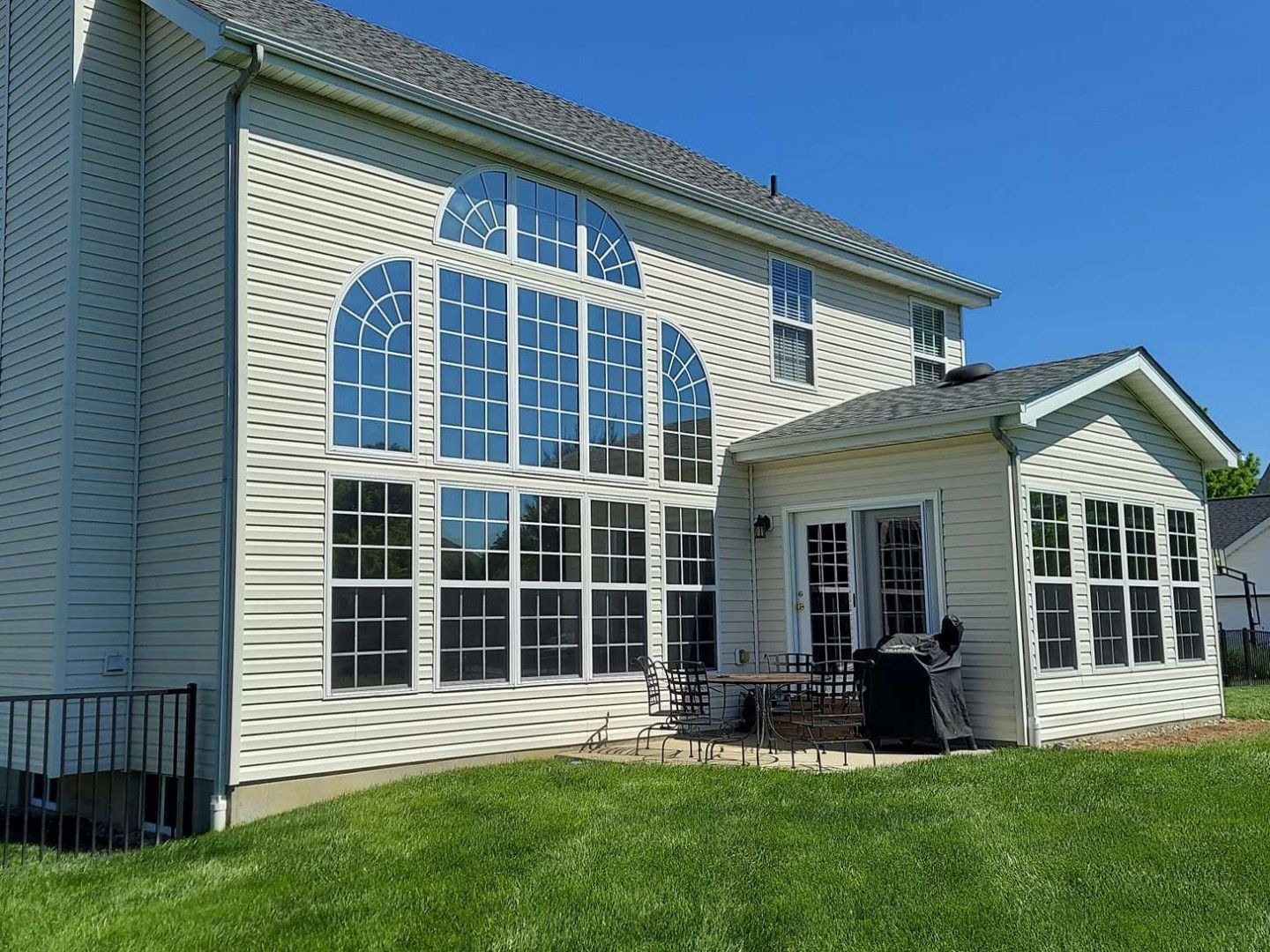 huge house with lawn