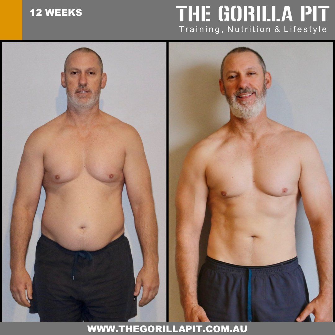 before and after fitness transformation of Brian