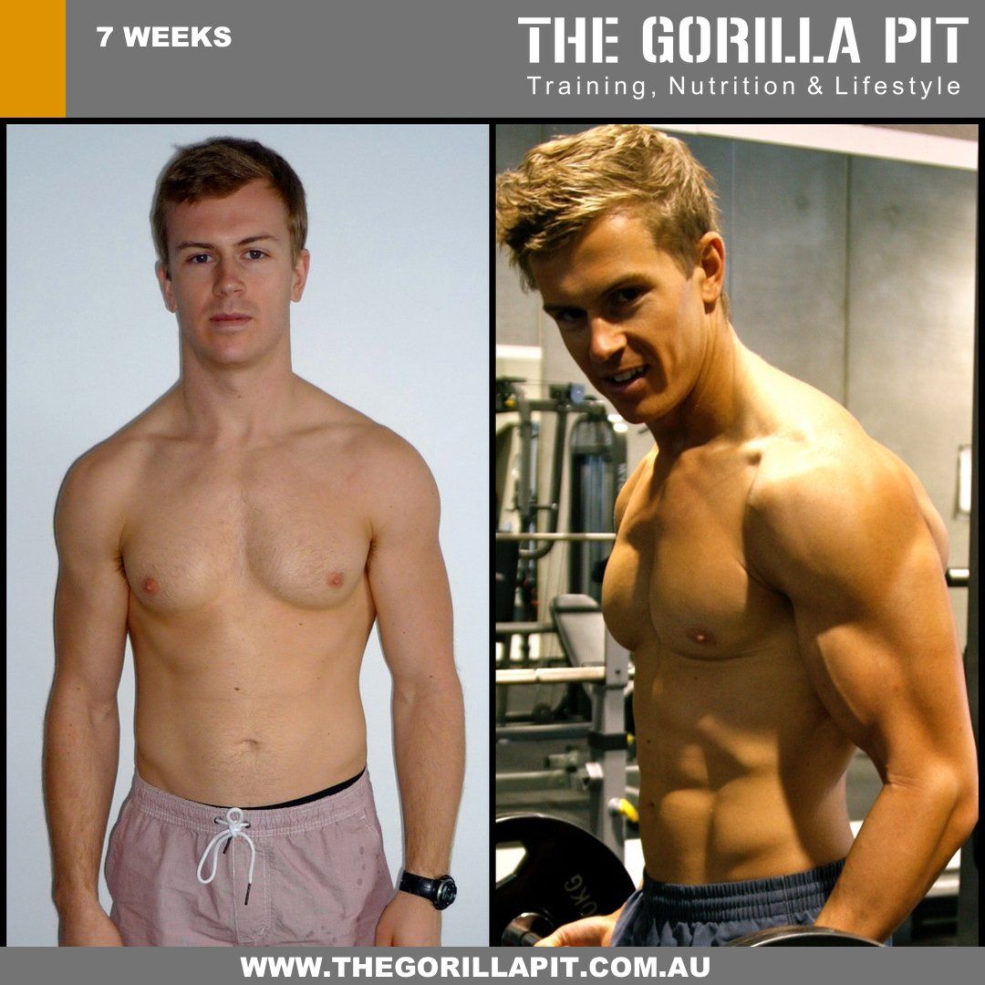 before and after fitness transformation of Nathan