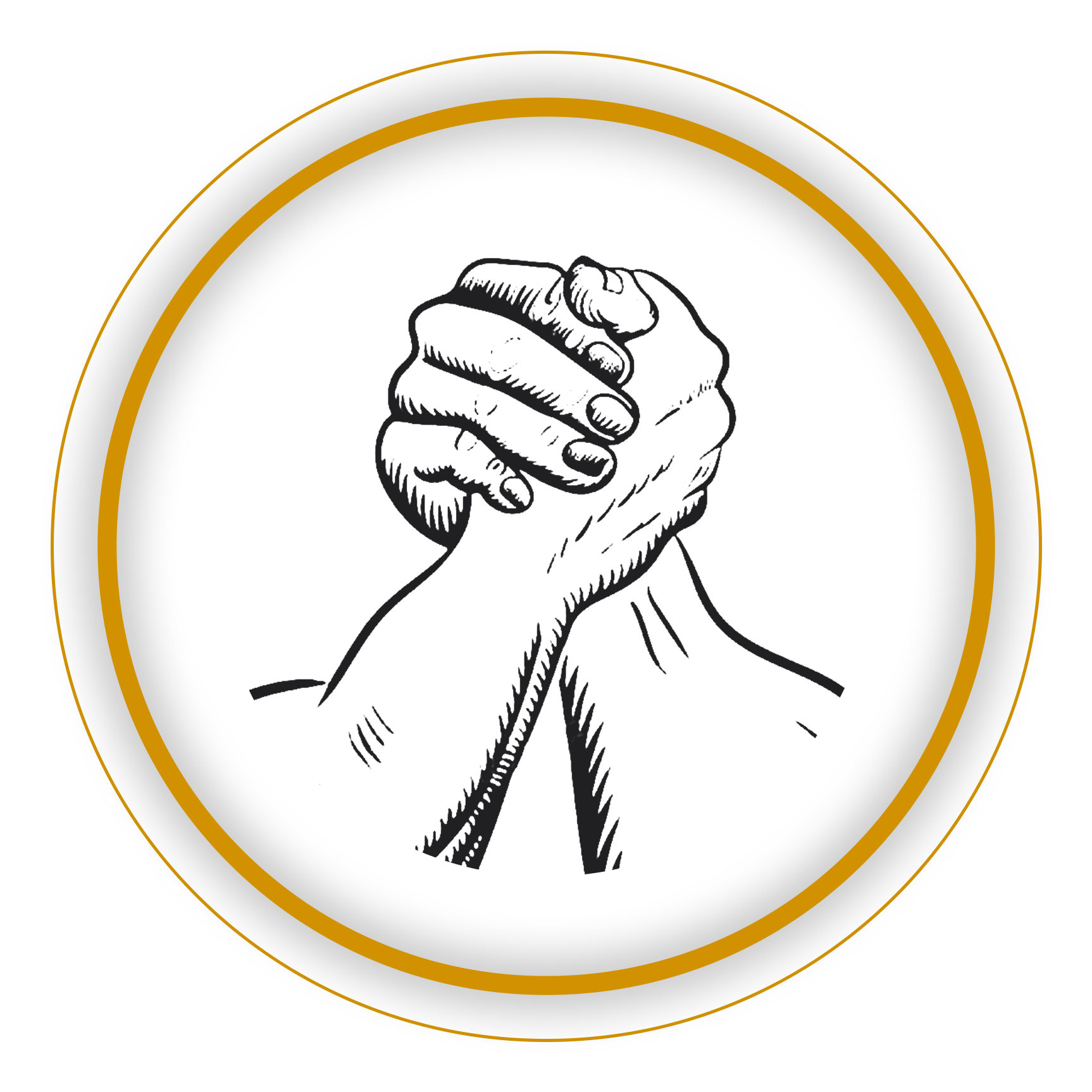 two hands holding strength icon