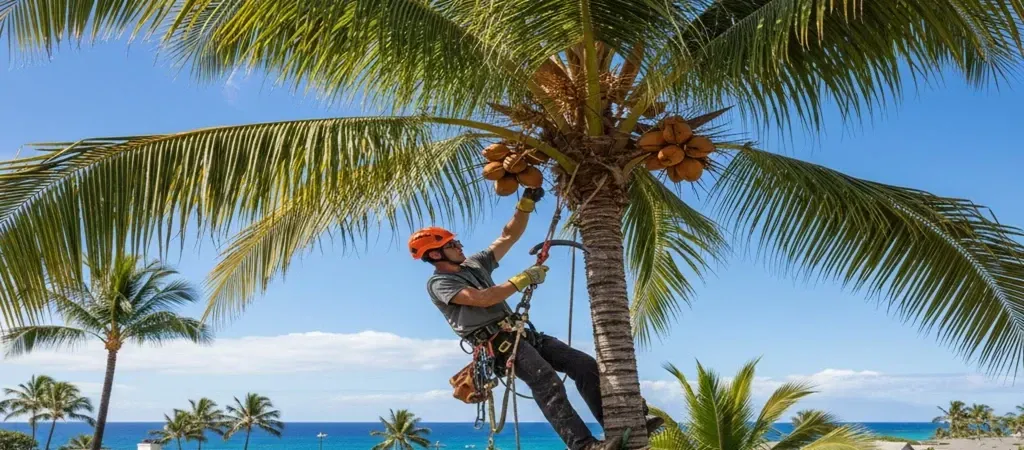 Oahu coconut tree safety maintenance