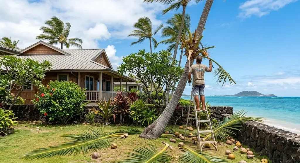 Oahu coconut tree trimming mistakes explained
