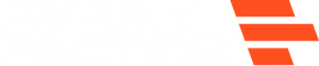 Orange geometric logo on a white background