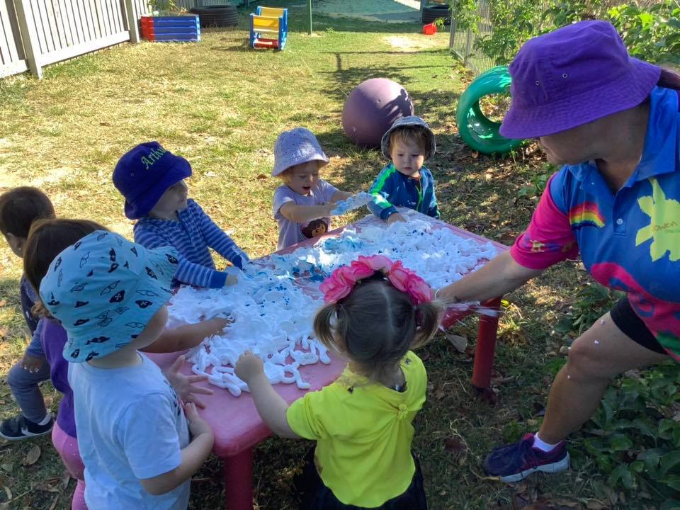 Kids Playing with Foam — Child Care in Bowen, QLD