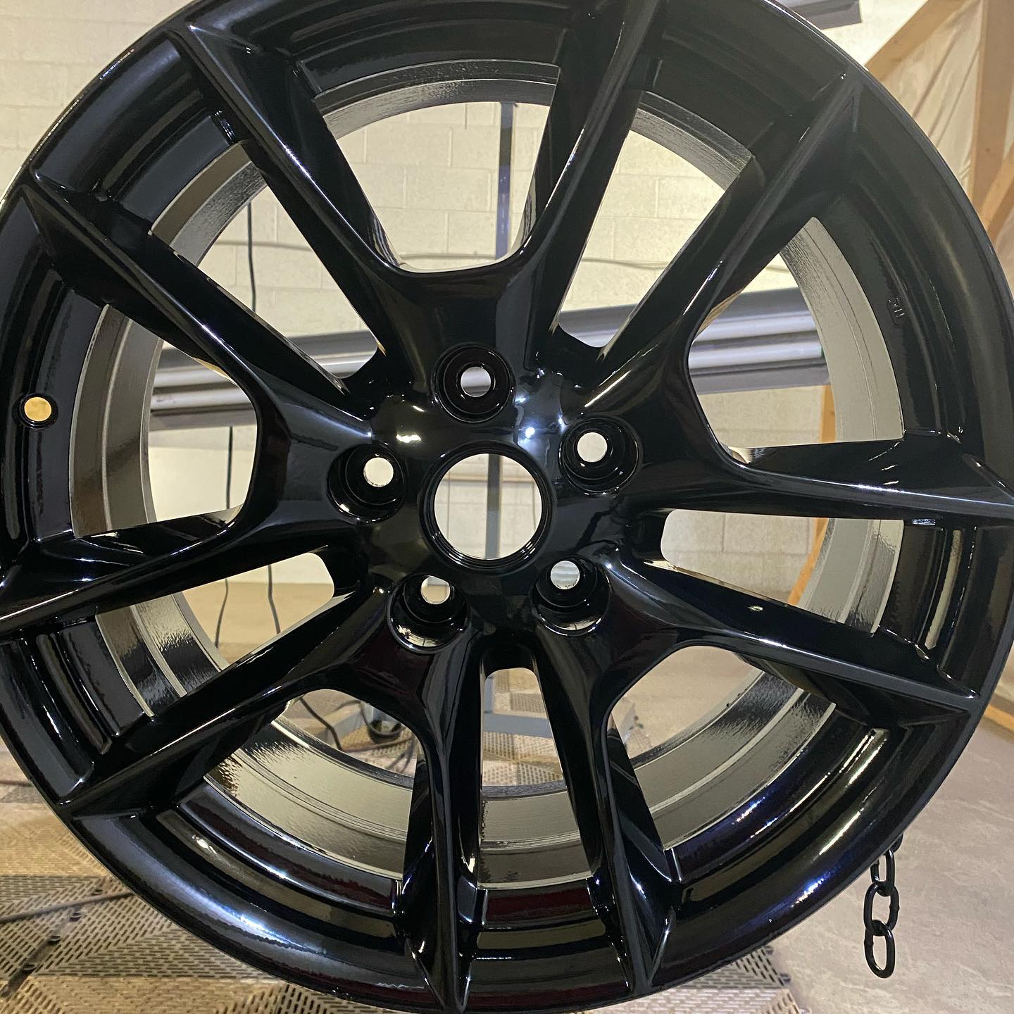 wheel after powder coating in NC