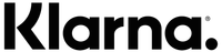 A black and white logo for klarna on a white background