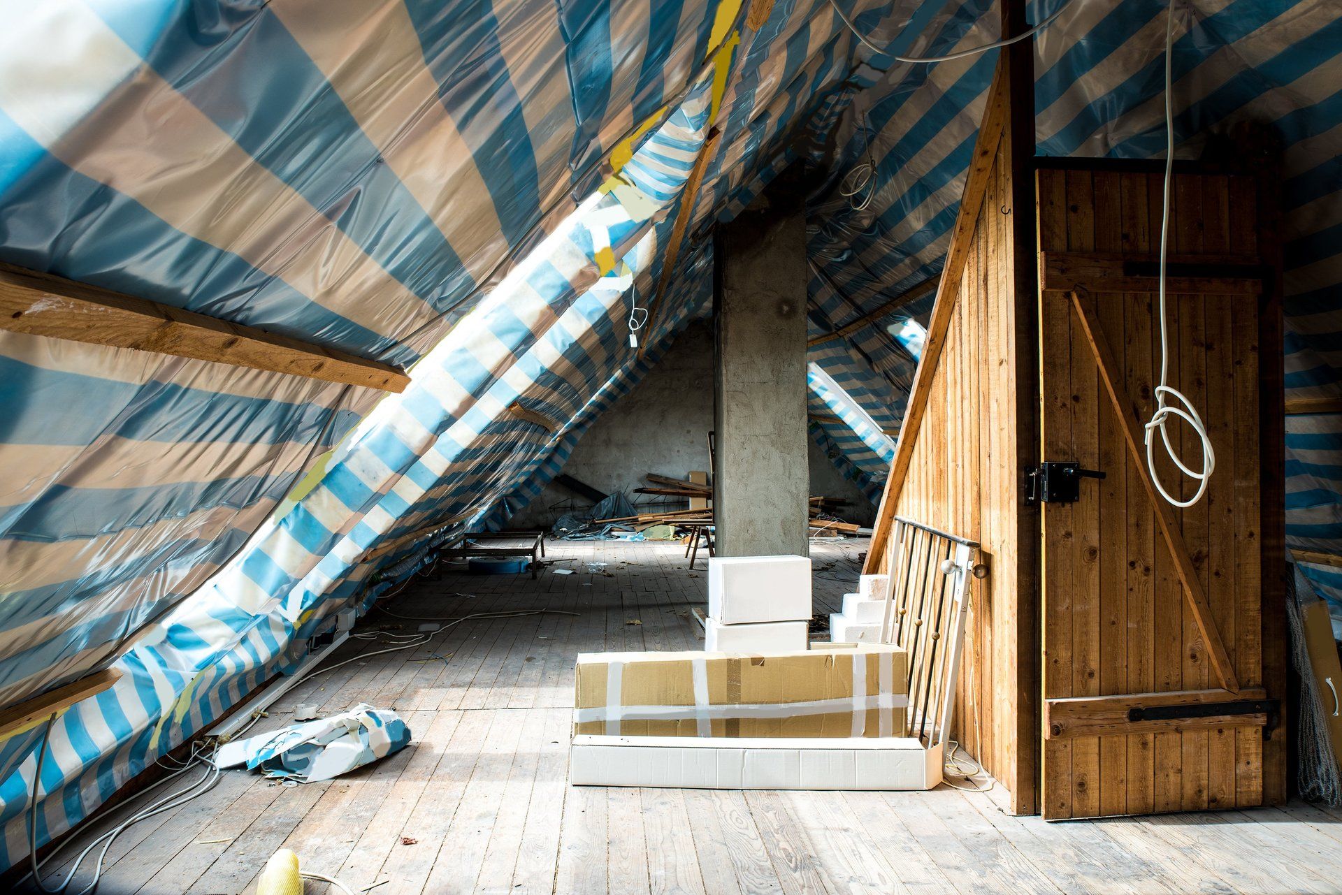 close up of attic insulation