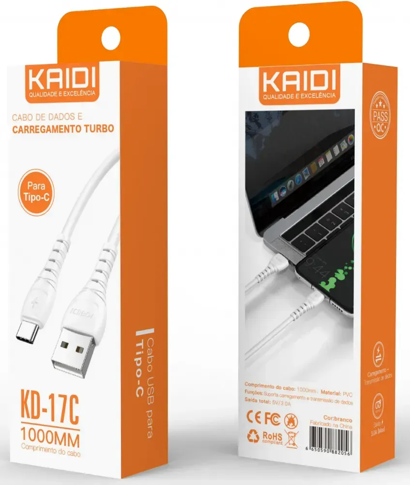 Duas caixas de cabo usb kaidi kd-17c 1000mm