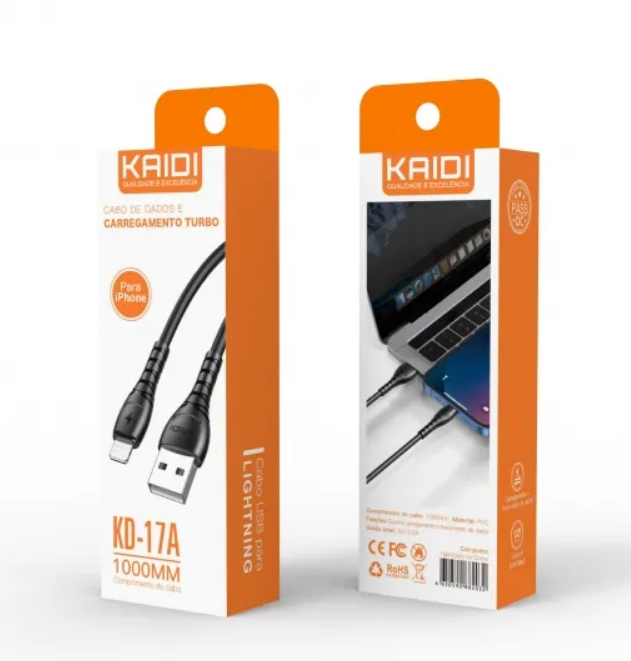 Duas caixas de cabo lightning kaidi kd-17a