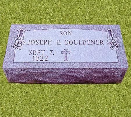 Headstone of Joseph E. Gouldener, with 
