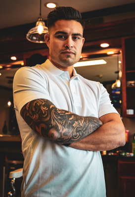 Juan Saenz, Barber at Legacy Barber Company, East Stroudsburg, PA
