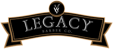 The word legacy is written in black on a white background.