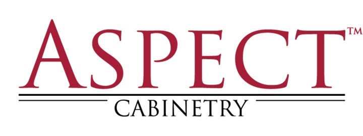 A logo for aspect cabinetry is shown on a white background.