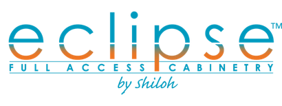 A logo for eclipse full access cabinetry by shiloh