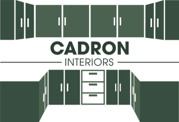 The logo for cadron interiors shows a kitchen with cabinets and appliances.