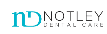 The logo for notley dental care is blue and black