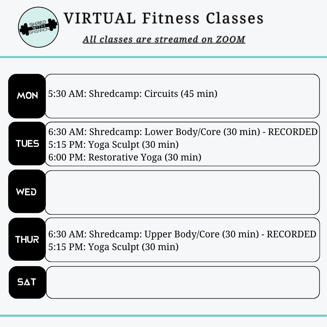group fitness classes online virtual ZOOM
