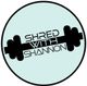 A logo for shred with shannon shows a dumbbell in a circle.