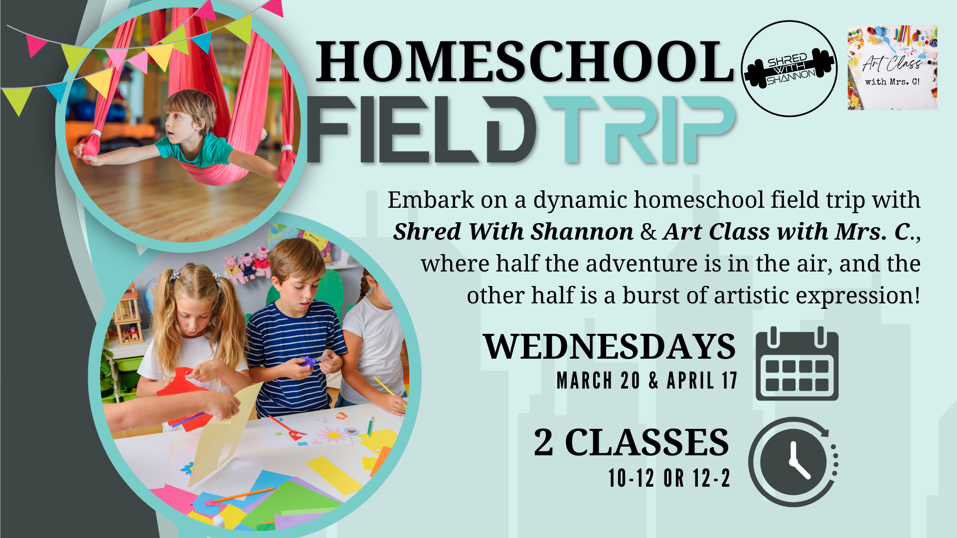 a poster for a homeschool field trip on wednesdays