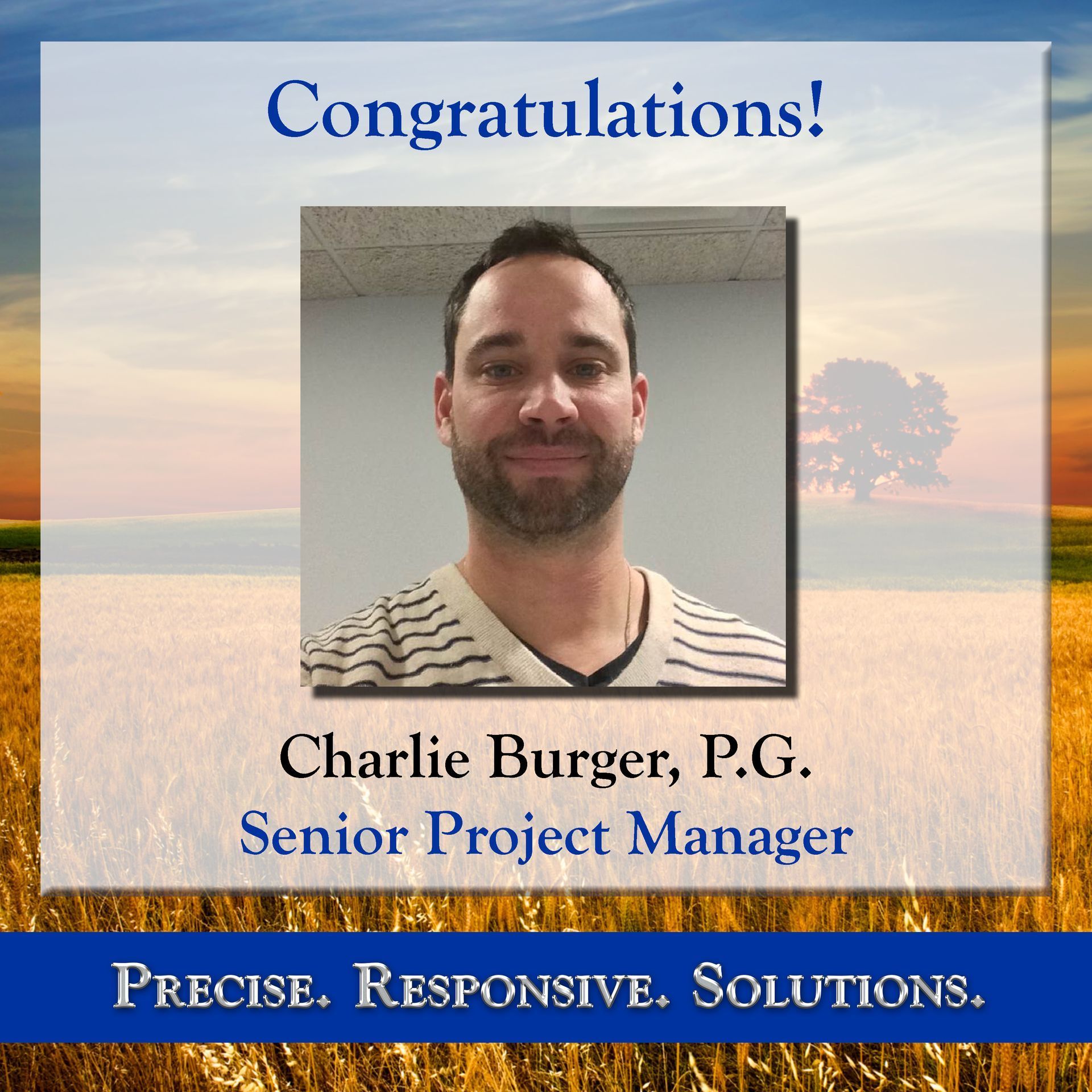 Charlie Burger, Professional Geologist, Senior Project Manager, Environmental Services, Promotion, ARM Group