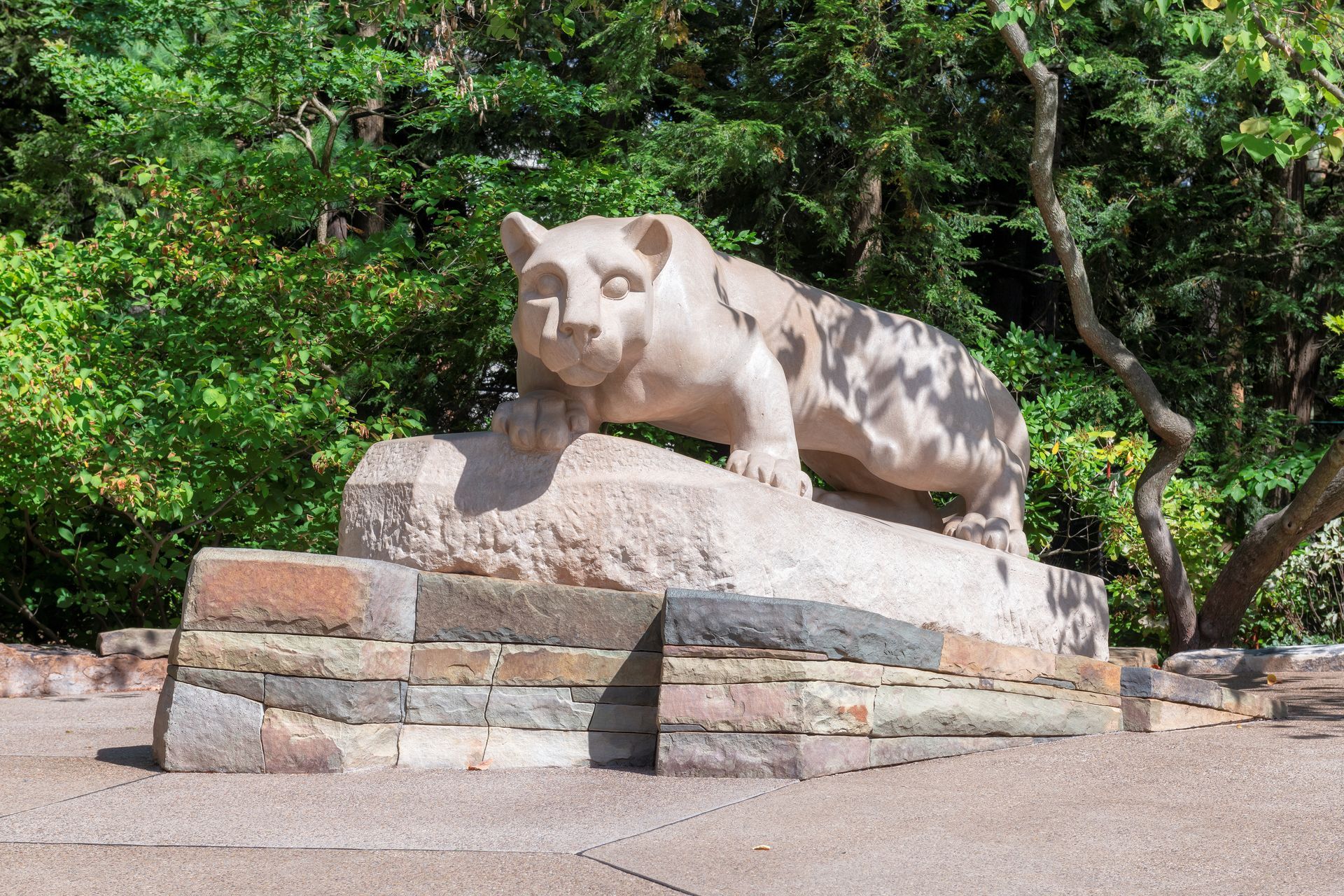 Penn State Nittany Lion Shrine Photo on the University Park Campus where 2 Public Water Supply Wells were Decommissioned along College Avenue, near the Sackett Building.