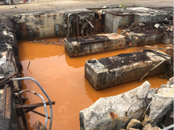 ARM Group Environmental Group - Sparrows Point lagoon of dirty water, awaiting remediation