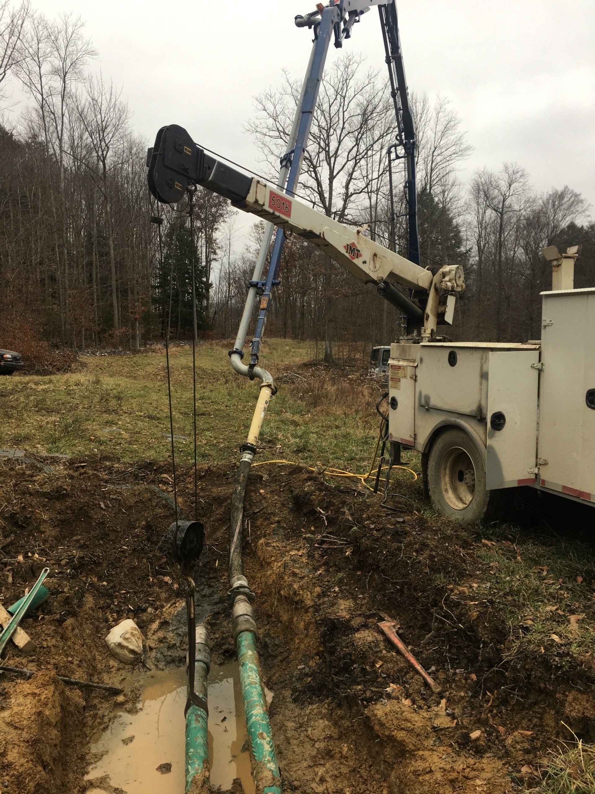 A pumping truck in the field working to restore the site.  ARM Group Natural Gas Services