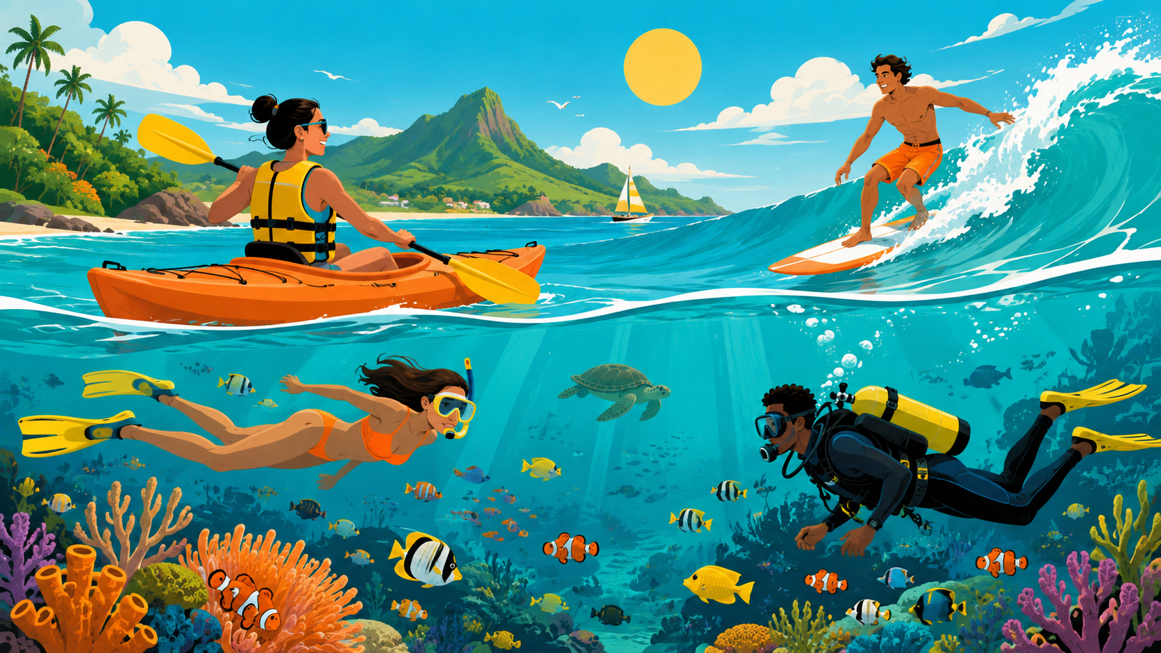 Water Sports Holidays: Snorkelling, Diving, Surfing & Kayaking