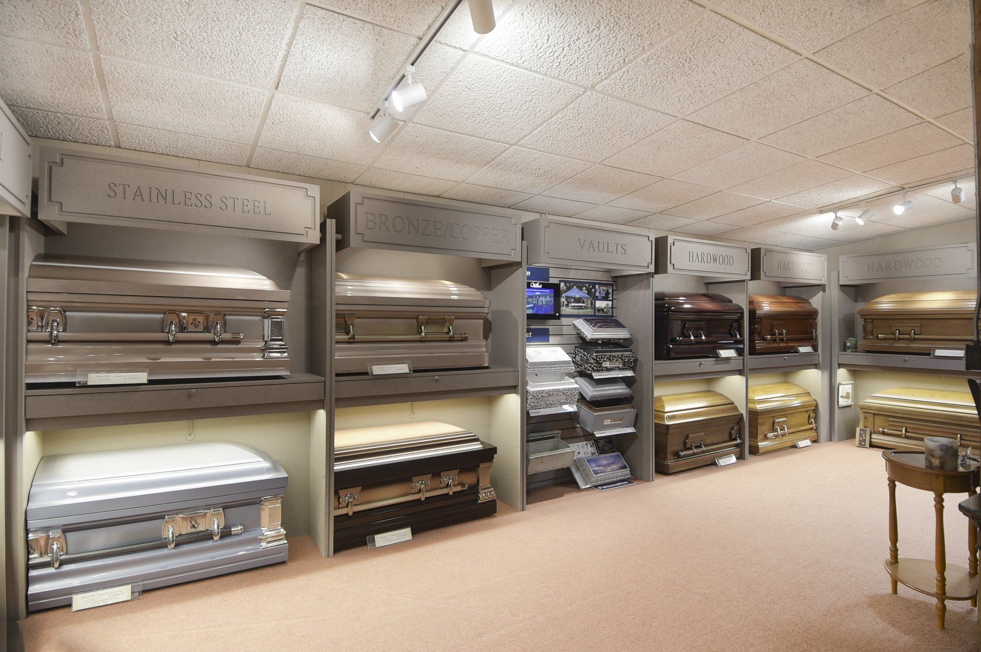 Alden-Harrington funeral home facilities caskets