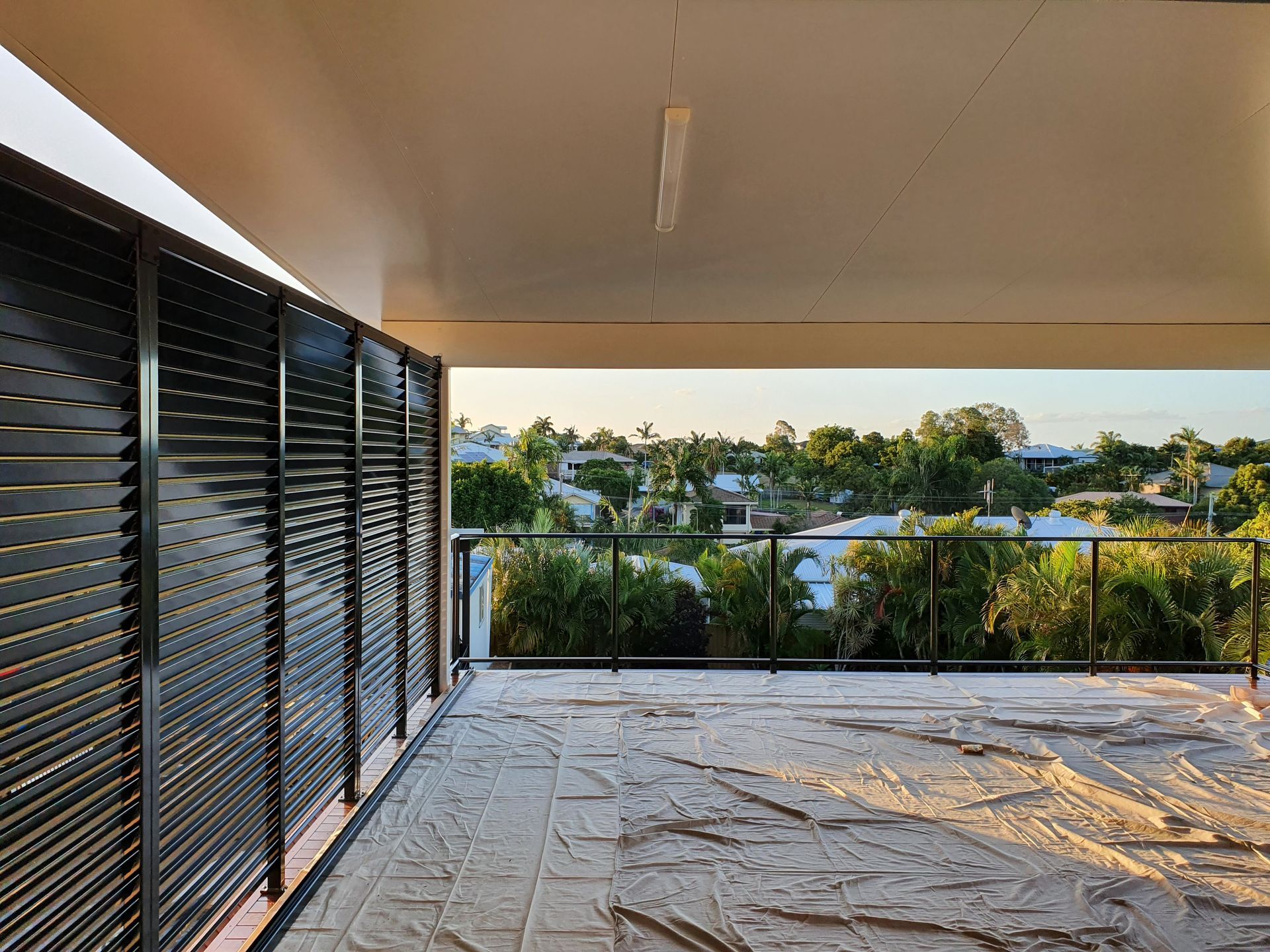 Covered Patio With Slatted Wall — Litzow’s Welding & Fabrication in Dundowran, QLD