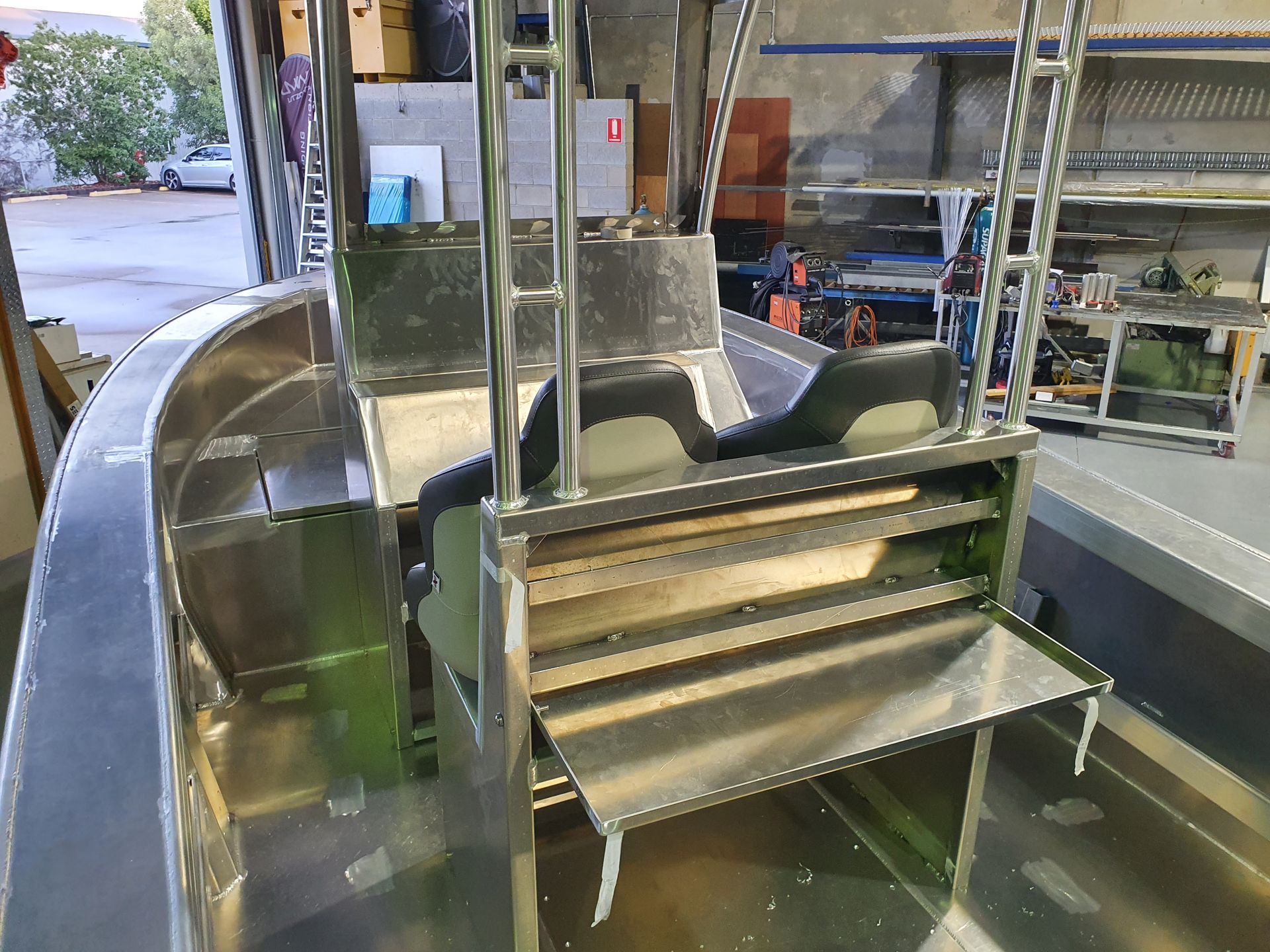 Interior of a Boat With Aluminum Construction — Litzow’s Welding & Fabrication in Dundowran, QLD