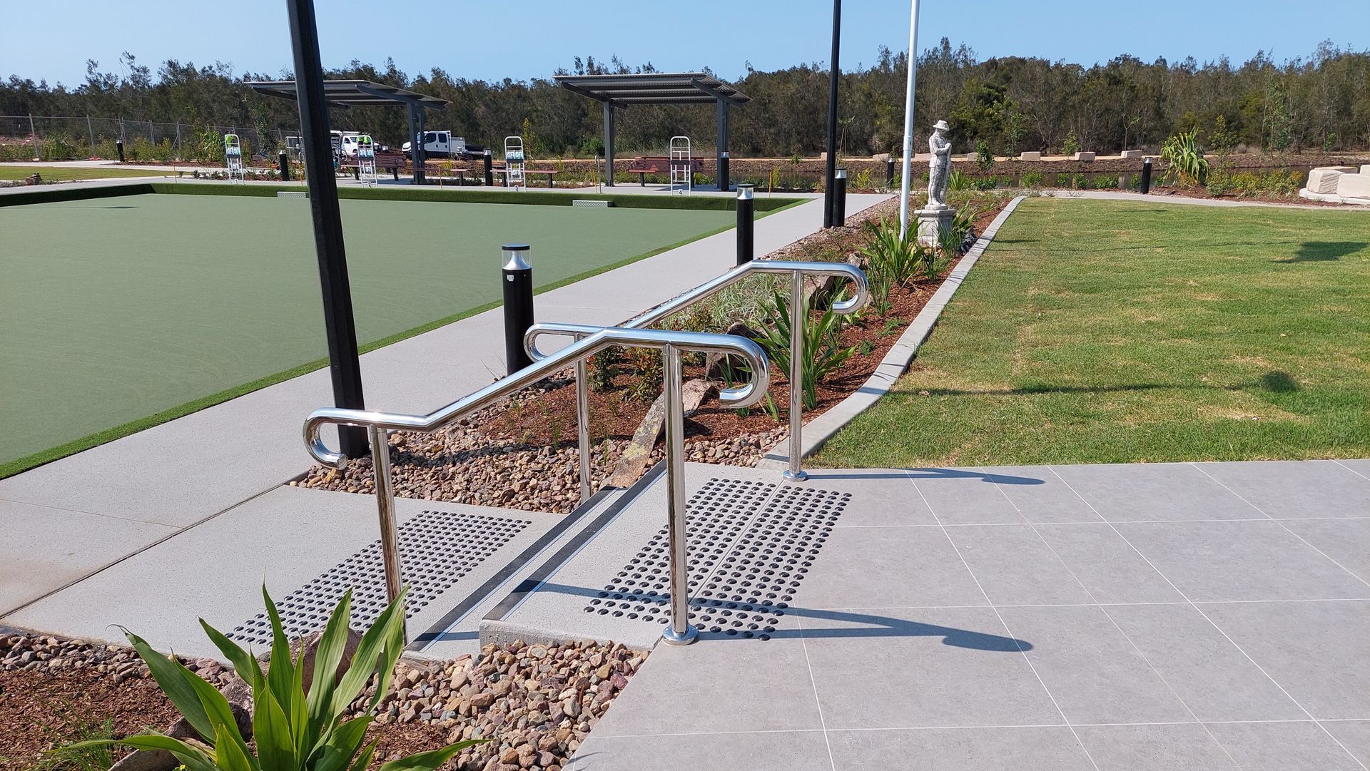 Handrail Along a Paved Pathway — Litzow’s Welding & Fabrication in Dundowran, QLD