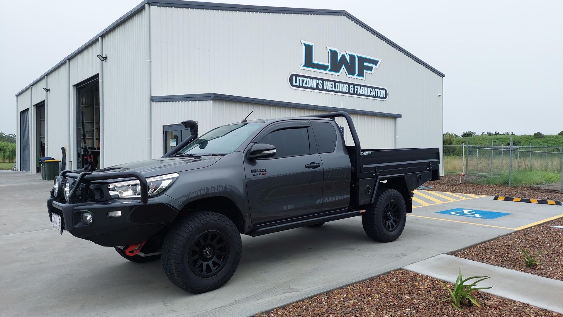 Gray Pickup Truck With Black Wheels — Litzow’s Welding & Fabrication in Dundowran, QLD