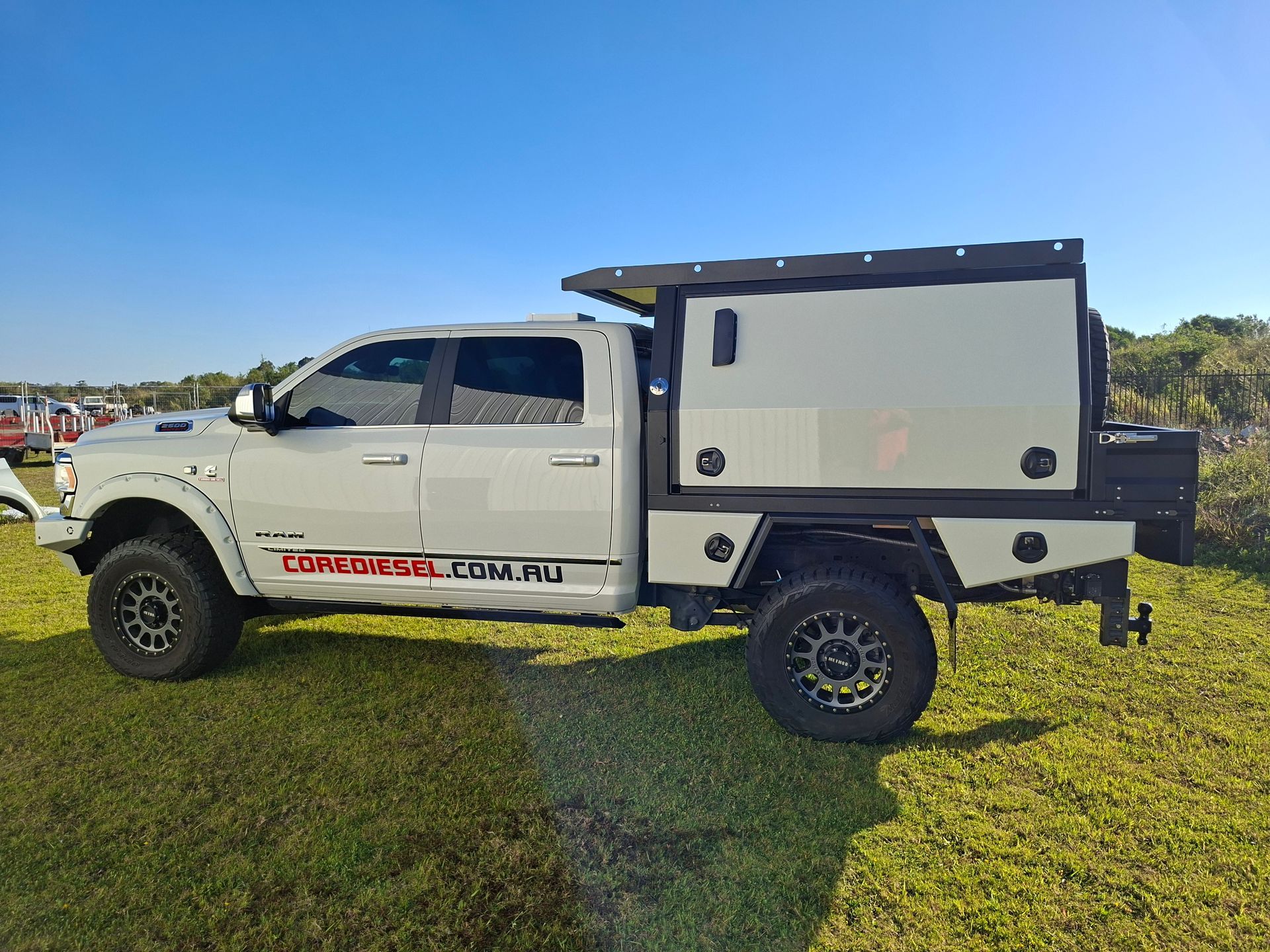 Light Gray Pickup Truck With Black Off-road Wheels — Litzow’s Welding & Fabrication in Dundowran, QLD