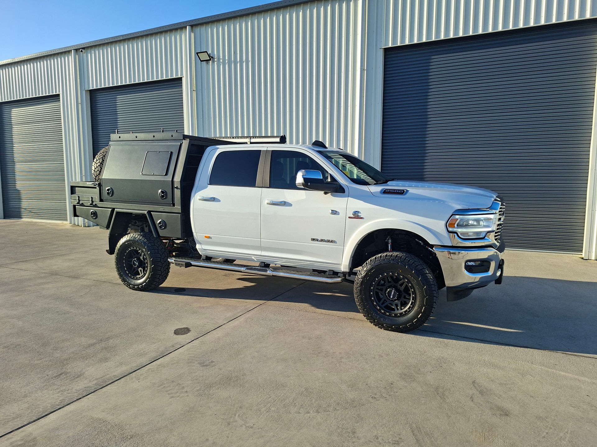 White Pickup Truck With Black Off-road — Litzow’s Welding & Fabrication in Dundowran, QLD