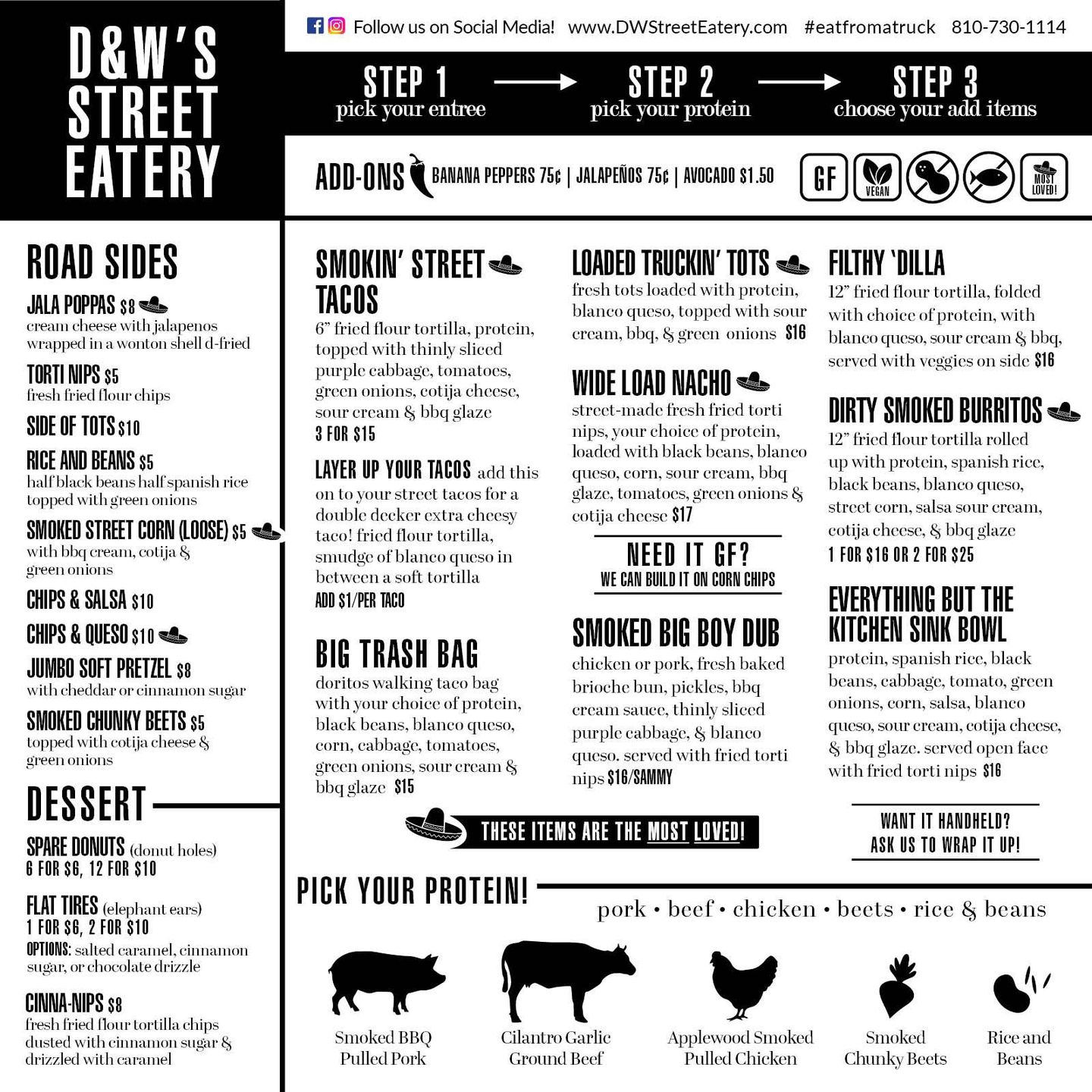 D&W's Street Eatery Menu