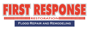 The logo for first response restoration flood repair and remodeling