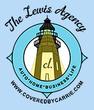Logo for The Lewis Agency featuring a lighthouse illustration, the initials 