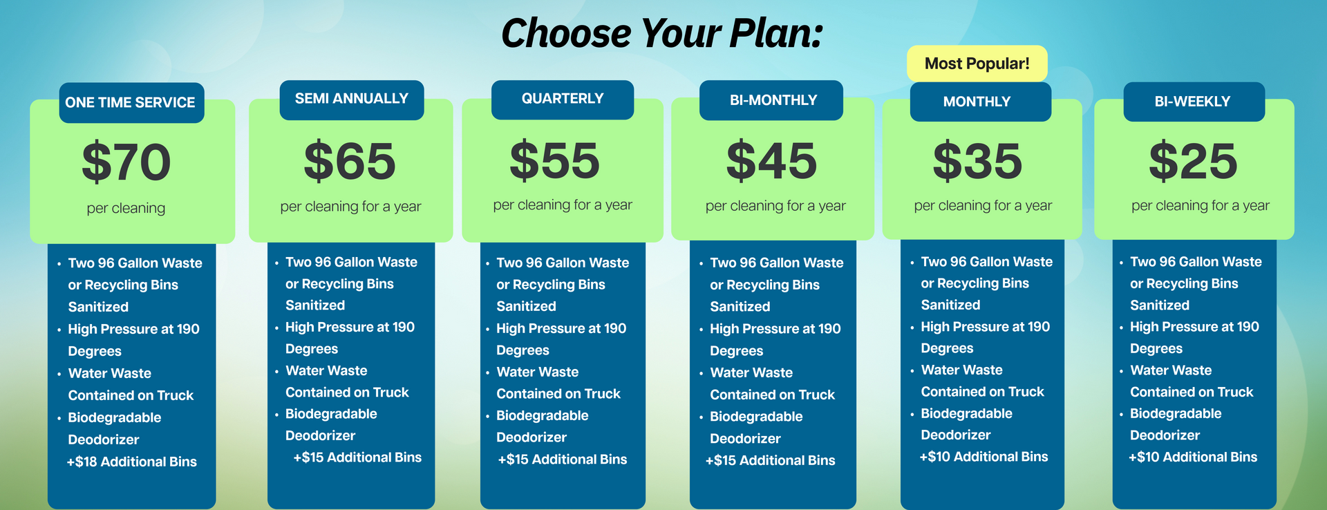 A screenshot of a website that says choose your plan