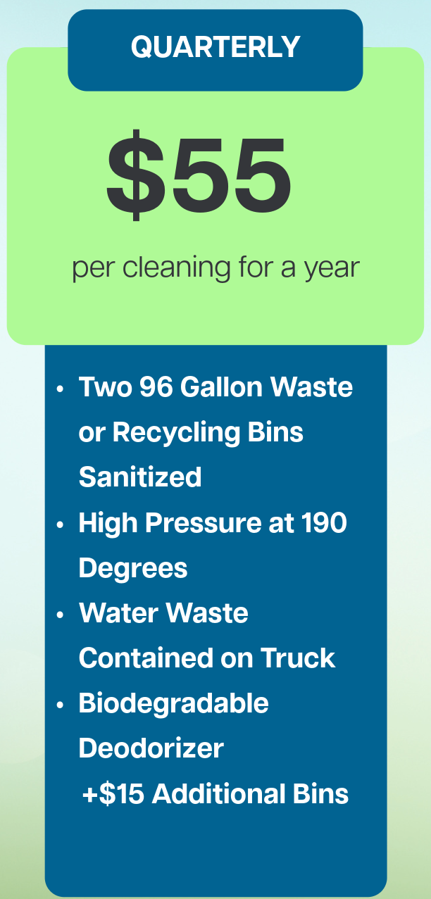 A quarterly cleaning service costs $ 55 per cleaning for a year