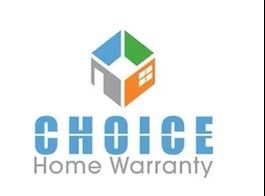 Logo for Choice Home Warranty, featuring a geometric house icon and blue text.