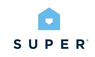Logo for Super, a blue house icon above the word 